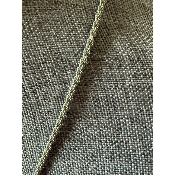 Vintage Rock Crystal Pendant Necklace Silver Tone Rope Necklace Brutalist Artsy - Picture 6 of 8